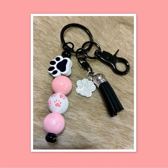 Beaded Charm Pet Lover Keychain - Picture 1 of 2